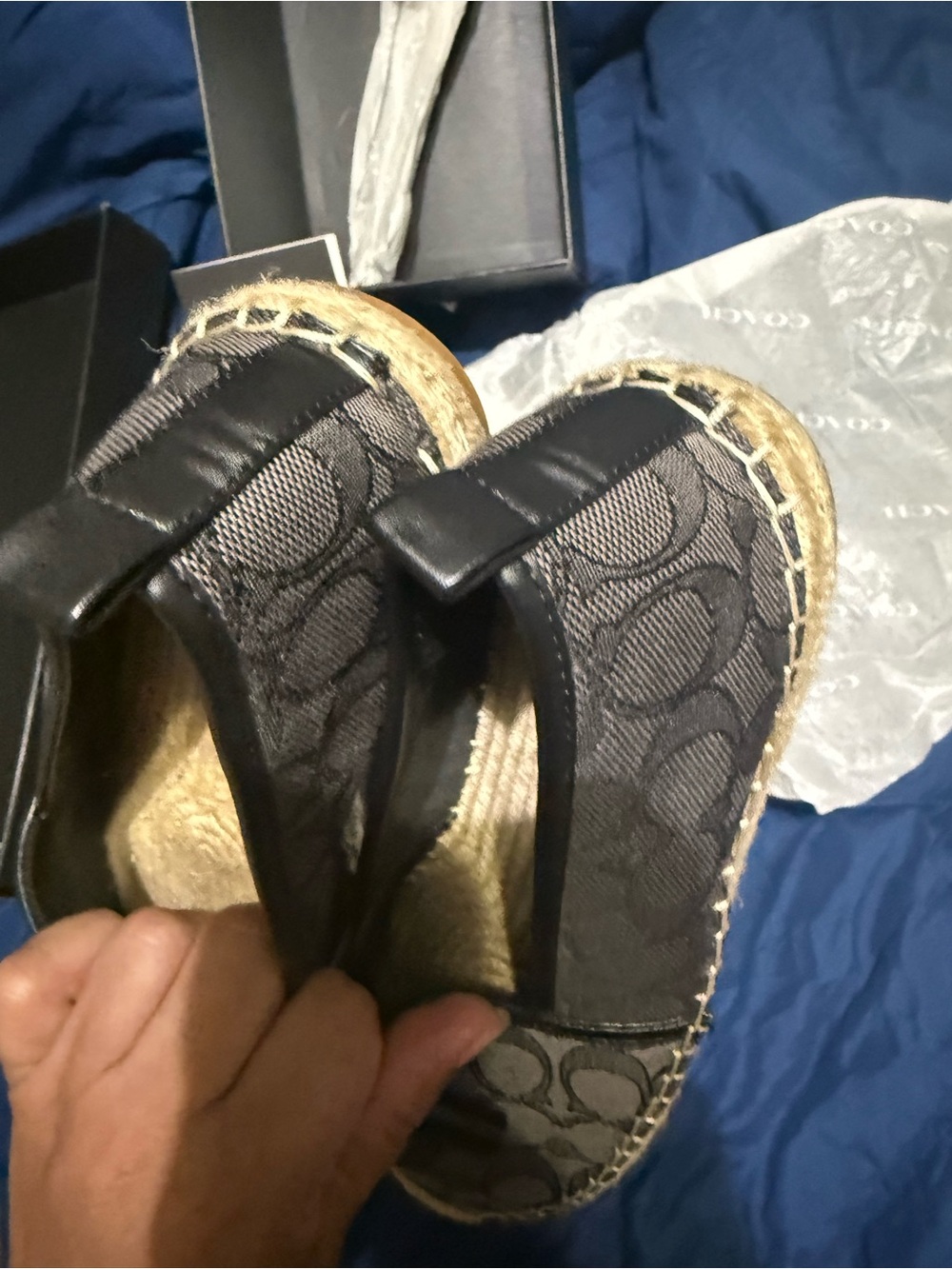 Coach Carson Espadrilles in Black with Jute Trim used 3 times - Picture 7 of 10